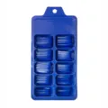 Vista detallada de uñas postizas largas de bailarina azul liso en una caja de 10 compartimentos. - Azul Real (BLC027) / Caja de 10 Rejillas