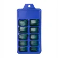 Set de uñas postizas de bailarina verde oscuro en caja azul de 10 compartimentos - Estilo de bailarina largo europeo y americano (BLC033) / Caja de 10 Rejillas / Verde esmeralda