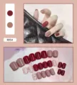Elegante set di unghie finte bordeaux e malva con accenti glitterati 24 pezzi professionali - Rosso Classico (R054) / confezione da 24 pezzi