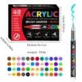 48er Acrylfarben Marker Set mit Pinselspitze für DIY Kunst Stein Glas Keramik Leinwand Malerei - 48-Farben-Set
