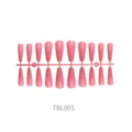 Set of 24 long coffin ballet pink artificial fake nails on a strip for professional manicure - Long Ballerina Style (TBL005)