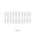 Solid white long coffin ballerina press-on nail tips set on a naked plastic strip - Long Ballerina Style (TBL001) / 20PCS / White