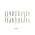 Glossy white long ballerina press-on nail tips on a strip for manicure extension - Long Ballerina Style (TBL002) / 20PCS / Bright White