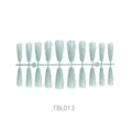 Long ballerina shape false nails in solid light mint green color SKU TBL013 set - Long Ballerina Style (TBL013)