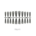 Long gray ballerina artificial nail tips strip for professional DIY manicure TBL015 - Long Ballerina Style (TBL015)