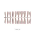 Nude long ballerina press-on fake nails strip, model TBL026 for DIY manicure art - Long Ballerina Style (TBL026)