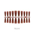 Long ballet-shaped press-on nails in terracotta reddish-brown finish, model TBL035. - Long Ballerina Style (TBL035)