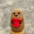 Handmade crochet positive potato doll holding red heart cute knitted ornament knit toy - Heart Potato Man without Base
