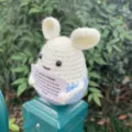 Handmade crochet mouse plush toy white and blue cute stress relief gift desktop ornament SKU - Blue Mouse