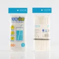 Wegwerp buigbare plastic rietjes individueel verpakt 50st 6x210mm voor melkthee en koude dranken. - 6*210 mm / 50 stubs / Individueel in papier verpakt / Transparant