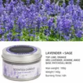 Candela profumata cera di soia naturale lavanda salvia aromaterapia barattolo decorazione casa - Lavanda bianca + salvia