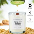 Soy wax scented candle in glass jar with wooden wick and long lasting natural fragrance. - Small White Rose (Vanilla)