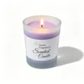 Geurkaars in mat glas met paarse sojawas, elegante huisgeur en perfect cadeau voor ontspanning. - Lavendel