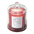 Vela aromática roja con tapa de cúpula de vidrio, vela de cera de soja natural para el hogar. - Rosa