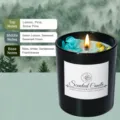 Candela profumata in cera di soja in barattolo nero lucido per camera, fragranza bosco nebbioso. - Foresta Nebbiosa