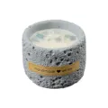 Grey concrete scented candle with crystal stones soy wax handmade decorative gift for home room - Sage Green