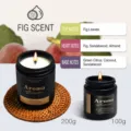 Scented Soy Wax Candle Fig Fragrance Black Jar Long Lasting Home Aromatherapy - Fig / 100.00g / Black Cup