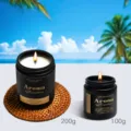 Scented Soy Wax Candle Aromatherapy Long Lasting Fragrance for Home Gift 200g 100g - Sea Breeze / 100.00g / Black Cup