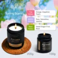 Scented soy wax candle in black jar, long lasting fragrance home decor gift, 200g & 100g - Spring Color / 100.00g / Black Cup