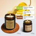 Scented soy wax candles in amber jars, long-lasting fragrance for home decor and gifts. - Ylang-Ylang / 100.00g / Amber Cup