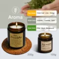 Scented candle soy wax aromatherapy gift set amber glass jar home decor relaxation fragrance candle - Rosemary / 100.00g / Amber Cup