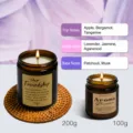 Lavender and eucalyptus scented soy wax candle, 200g and 100g variants for home aromatherapy. - Lavender & Eucalyptus / 100.00g / Amber Cup