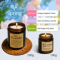 Soy wax scented candle in amber jar, long lasting fragrance for home decor and gifts. - Spring Color / 100.00g / Amber Cup