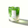 Groene matcha gel wax geurkaars in glazen beker, sojawas thuis aromatherapie cadeau variant. - Himalaya mos - Groene thee / 240 g wasgewicht