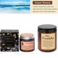 Scented candle set in amber glass jar with gift box, perfect for home fragrance and cozy decor. - Sea Breeze / 100.00g