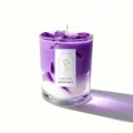 Paarse geurige sojawas kaars in glazen pot met gel ijsontwerp voor mooie huisdecoratie. - Goedenacht en zoete dromen - Lavendel / 240 g wasgewicht