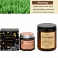 Scented candle set with rosemary fragrance, including 100g and 200g amber jars and gift box. - Rosemary / 100.00g