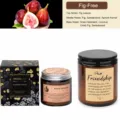 Scented candle set in brown glass jar and gift box, perfect for home fragrance and gifts. - Fig