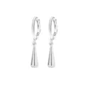 Boucles d'oreilles pendantes goutte d'argent minimalistes avec créoles poire élégantes - Style Huggie Goutte d'Eau / Or blanc