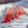 Rode hartvormige wegwerp rietjes, per stuk verpakt, ideaal voor feestjes en drankjes. - 7x230mm / Rood (individueel verpakt in folie)