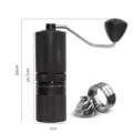 Molinillo de café manual negro portátil con núcleo de acero inoxidable - Estilo de Ajuste Externo / Negro