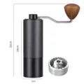 Manual coffee grinder with adjustable stainless steel burr core, compact metal hand crank model. - Coffee Grinder (Internal Adjustment) / Black