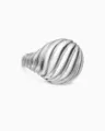 Macro view of a silver twisted ribbed ring showing elegant spiral texture - Size 7 / Striped Style (T1850_5) / Silver