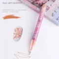 Orange nail art graffiti marker pen for DIY manicure designs on artificial nails - 0.5mm Pen Point / Orange