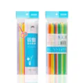 Kleurrijke plastic wegwerp drinkrietjes, flexibele buigbare rietjes voor huishoudelijk gebruik. - 6*260 mm / 50 stuks / mix van 8 kleuren