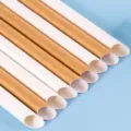 Cannucce di carta spesse usa e getta per bubble tea, tubi da bevanda biodegradabili ecologici. - 50 pz x 50 confezioni / 12*230 mm / Cannucce diritte a punta confezionate singolarmente / Bianco