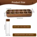 Walnut coffee bean storage rack with 12 glass tubes espresso dosing tubes set for home kitchen - 12 Pieces / Walnut Color Cap