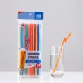 Wegwerp kleurrijke plastic rietjes flexibel buigbaar voor drankjes feest thuis 50 stuks - 6*260mm / 50 stuks / Gekleurd / Individueel verpakt
