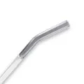 Clear glass straw detail close up view, heat resistant borosilicate drinking straw. - 8*200mm / Gray & Clear