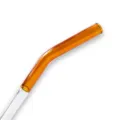 Amber clear glass straw detail close up heat resistant creative dual color drinkware piece. - 8*200mm / Amber & Clear