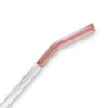 Detailed close up view of the pink and clear lip shaped borosilicate glass straw item - 8*200mm / Rose Gold + Transparent