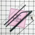 Juego de pajitas reutilizables de acero inoxidable negro con cepillo de limpieza ecológico - Recto / 6*215mm / Negro