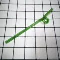 Green glass straw with cute curly design, heat-resistant reusable drinking straw and stirrer. - Style B / 8*194mm / Green