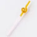 Colorful glass drinking straw with amber knot top and pink straight body, reusable design. - Style C / 8*194mm / Yellow+Pink