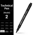 Professional 2.0mm waterproof black drafting pen for technical drawing and sketching - 2 Line Width (2.0mm)