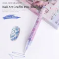 Professional blue nail art graffiti marker pen for DIY hand-painted nail art designs - 0.5mm Pen Point / Blue